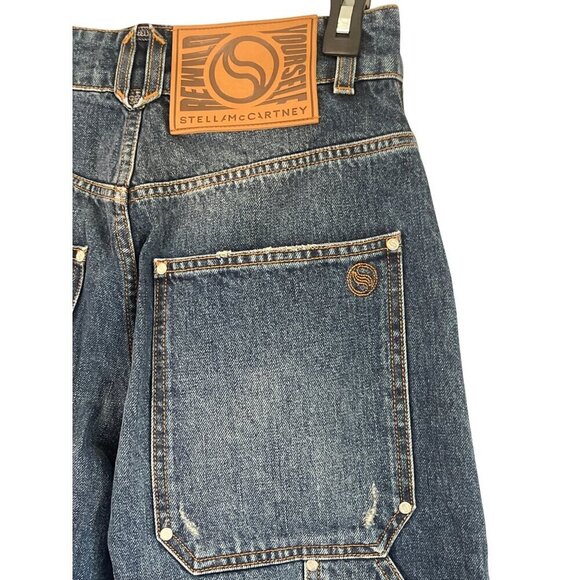 Stella McCartney Vintage Workwear Wide Jeans in Dark Blue 25 New Womens Denim - Picture 8 of 15